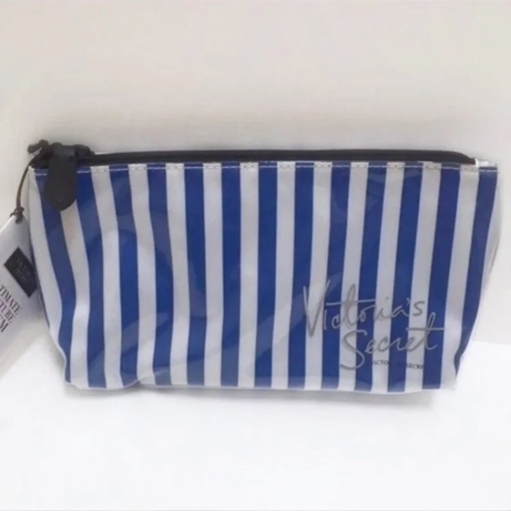 Victoria’s Secret Cosmetic Bag Blue White Stripes